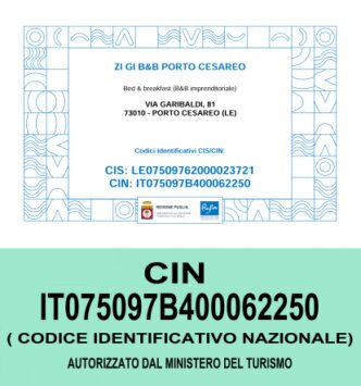 CIN -CODICE IDENTIFICATIVO NAZIONALE